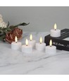 Pack de 6 bougies chauffe-plat LED blanches avec base de chargement - Incl. télécommande, minuterie