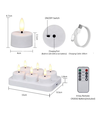 Pack de 6 bougies chauffe-plat LED blanches avec base de chargement - Incl. télécommande, minuterie