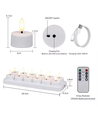 Pack de 12 bougies chauffe-plat LED blanches avec base de chargement - Incl. télécommande, minuterie