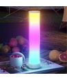 Lampe de table/nuit LED RGBIC+CCT rechargeable - 32cm, Bluetooth, Blanc, dimmable par touche, IP20 intérieur