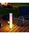 Lampe de table/nuit LED RGBIC+CCT rechargeable - 32cm, Bluetooth, Blanc, dimmable par touche, IP20 intérieur
