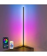 Lampadaire d'angle RGBIC 120cm - Noir, contrôle par application Wifi et télécommande