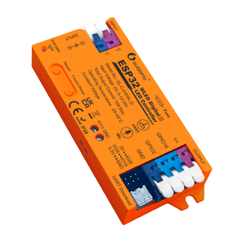 Contrôleur WLED Gledopto GL-C-016WL-D - 5V (75W), 12V (180W), 24V (360W)