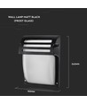 VT-754 lampe murale E27 - noir mat, verre mat