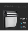VT-754 lampe murale E27 - noir mat, verre mat