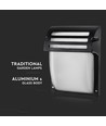 VT-754 lampe murale E27 - noir mat, verre mat