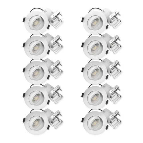10x Spot encastrable extra-plat 7W RA96 - Direct isolant, dimmable, Trou: Ø6,8 cm, Dim: Ø9,3 cm