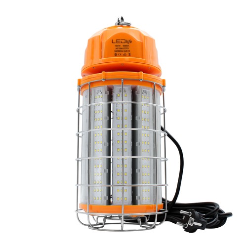Lampe de travail LED 150W avec mousqueton et câble de 5m - 5000K, prise Schuko