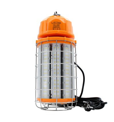 Lampe de travail LED 150W avec mousqueton et câble de 5m - 5000K, prise Schuko