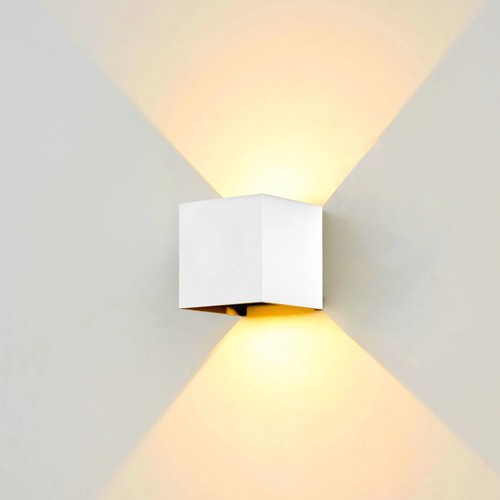 LEDlife CUBIC 6W væglampe - Sort, firkantet, op/ned, justerbar, inde / ude, videresløjfning, IP65, inkl. lyskilde