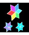 6 pcs. Applique murale diamant RGBIC - kit complet avec 6 panneaux