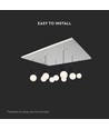 Pavillon pour 9 suspensions - Blanc mat, 80 x 60 x 2cm