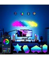 6 pcs. Applique murale diamant RGBIC - kit complet avec 6 panneaux
