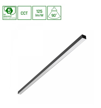Luminaire LED de plafond Allday Basic 1503 mm 30W/40W/50W - 3CCT, 230V, 90°, IP20, 42x37mm, noir, par pièce, UGR19