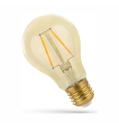 Ampoule LED E27 4,9W - A60, filament, verre ambré, blanc extra chaud
