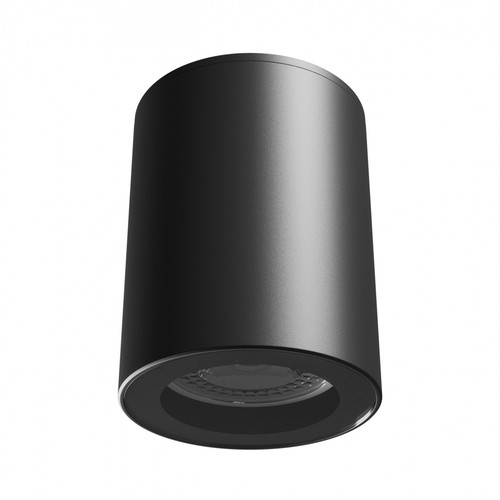 Spot en saillie GU10 - Noir, IP44, rond, plafonnier, sans source lumineuse