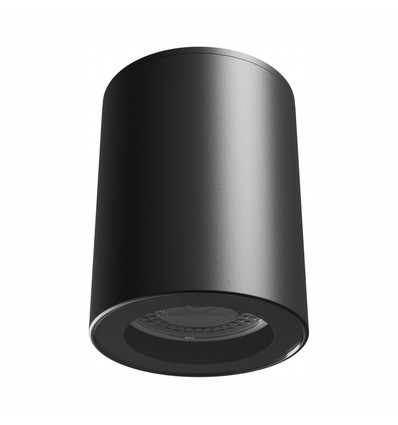 Spot en saillie GU10 - Noir, IP44, rond, plafonnier, sans source lumineuse