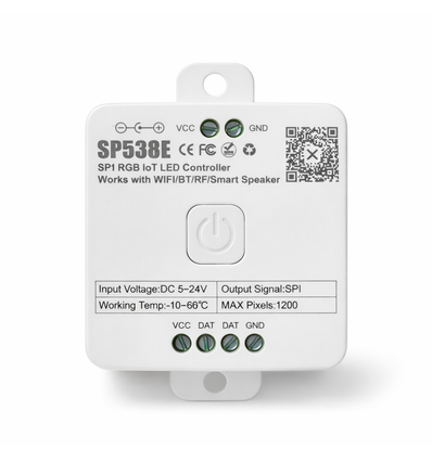 Contrôleur de ruban RGBIC SP538E - Wifi, Bluetooth, RF, 5V/12V/24V