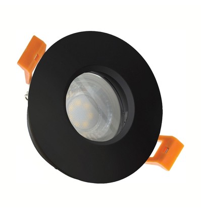 Spot encastrable GU10, IP65 - Noir, rond, sans source lumineuse