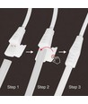 5m 230V RA93 étanche HiCri slim COB strip - Intérieur/Extérieur, IP67, 296 LED, 10W/m, adhésif