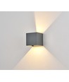 LEDlife CUBIC 6W væglampe - Sort, firkantet, op/ned, justerbar, inde / ude, videresløjfning, IP65, inkl. lyskilde