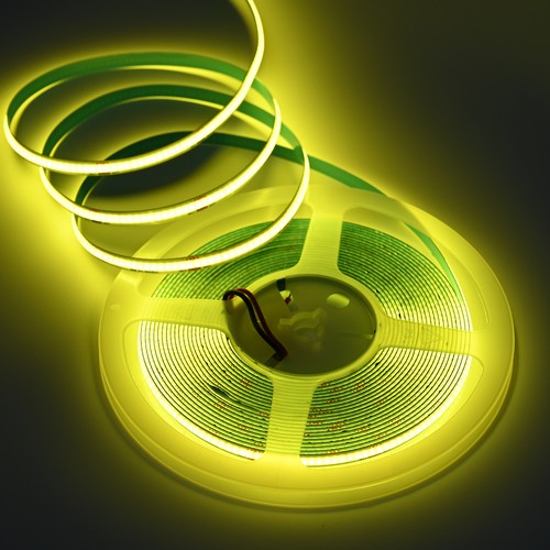 Ruban LED COB Jaune 10m 9W/m - 24V DC, IP20, 320 LED/m