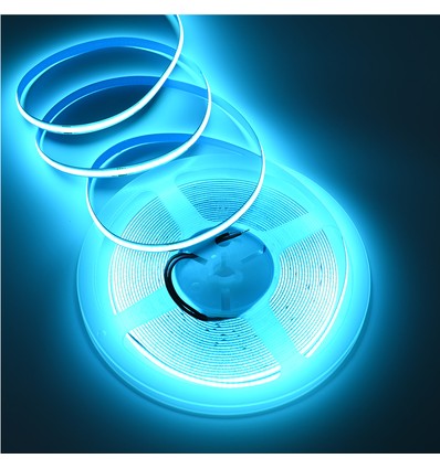 Ruban LED COB 10m 9W/m Turquoise - 24V DC, IP20, 320 LED/m