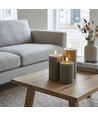 Lot de 3 bougies LED, vert - Ø7,5cm, 10/12,5/15cm de haut, fonctionne avec télécommande, minuterie, véritable cire