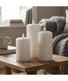 Lot de 3 bougies LED blanches avec socle de charge - Ø7,5cm, 10/12,5/15 cm de haut, avec télécom., minuterie