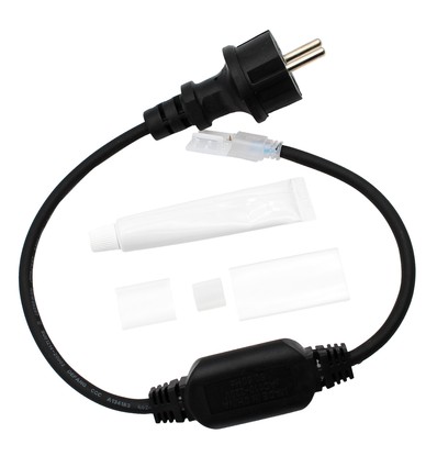 Connecteur étanche 50cm pour strip LED 230V (Slim COB) - Avec bouchon de fin, 230V