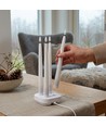 Pack de 4 bougies LED blanches avec base de chargement - Ø2cm, Hauteur : 25cm, cierges, télécommande incluse, minuterie