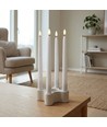 Pack de 4 bougies LED blanches avec base de chargement - Ø2cm, Hauteur : 25cm, cierges, télécommande incluse, minuterie