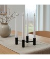 Pack de 4 bougies LED blanches avec base de chargement - Ø2cm, Hauteur : 25cm, cierges, télécommande incluse, minuterie