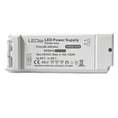 Alimentation 100W / 24V DC - 4,16A, IP20 intérieur, Flicker free
