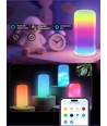 Lampe de table/chevet LED RGBIC+CCT - Blanc, commande tactile, IP20 intérieur