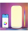 Lampe de table/chevet LED RGBIC+CCT - Blanc, commande tactile, IP20 intérieur
