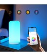 Lampe de table/chevet LED RGBIC+CCT - Blanc, commande tactile, IP20 intérieur