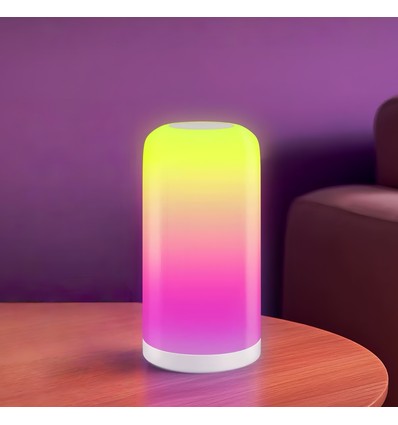 Lampe de table/chevet LED RGBIC+CCT - Blanc, commande tactile, IP20 intérieur