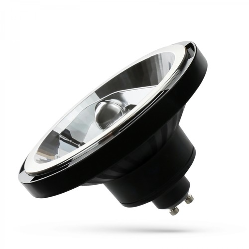 Spot LED GU10 10W - AR111, angle de diffusion 20°, 5 ans de garantie, boîtier noir