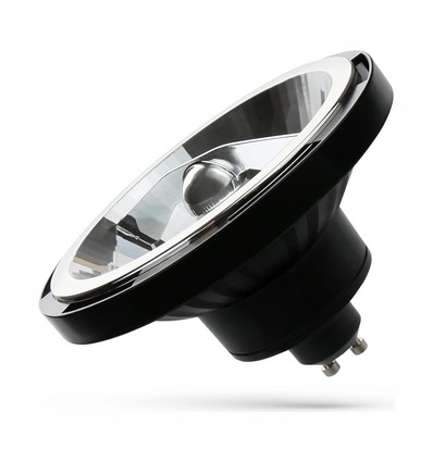 Spot LED GU10 10W - AR111, angle de diffusion 20°, 5 ans de garantie, boîtier noir