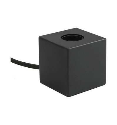 Lampe à poser Cube E27 - Noir satiné, max. 60W, sans source lumineuse
