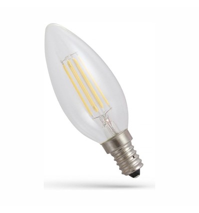 Ampoule LED flamme E14 4W - C35, filament, verre clair