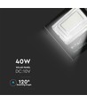 Projecteur LED solaire V-Tac 200W - Panneau solaire 40W, 6000K, IP65