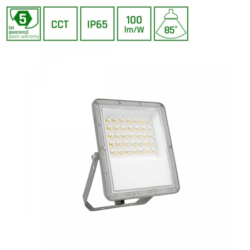 Projecteur LED 30W NOCTIS MAX CCT - IP65, Gris, CCT réglable, extérieur