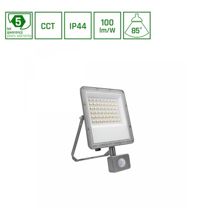 Projecteur NOCTIS MAX CCT 50W avec capteur - IP44, PIR, 3 couleurs
