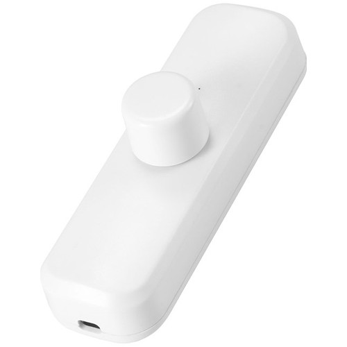 Variateur sur cordon pour LED, 0-25W - Fin de phase, bouton rotatif blanc