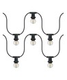 Guirlande guinguette 10m raccordable - IP44, câble noir, sans ampoules