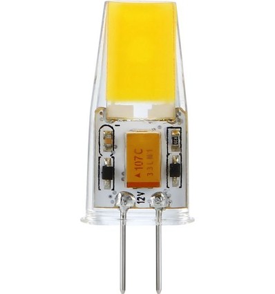 Ampoule LED G4 2W dimmable, 12V - 260lm, COB, verre clair, 2700K