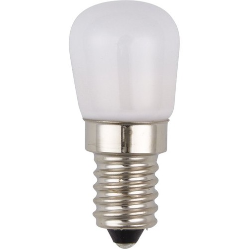Ampoule tube LED E14 2W - 5,2cm, verre opale, 3000K