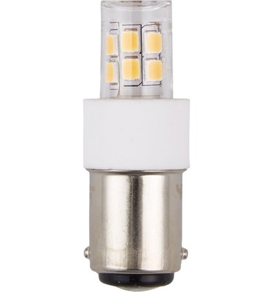 Ampoule LED tube BA15d 2,1W - 4,7cm, 2700K, verre clair